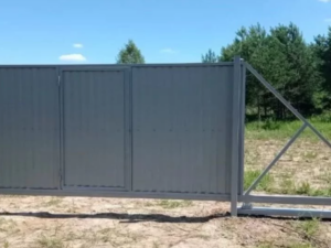 Откатные ворота на винтовых сваях 4500х2100
